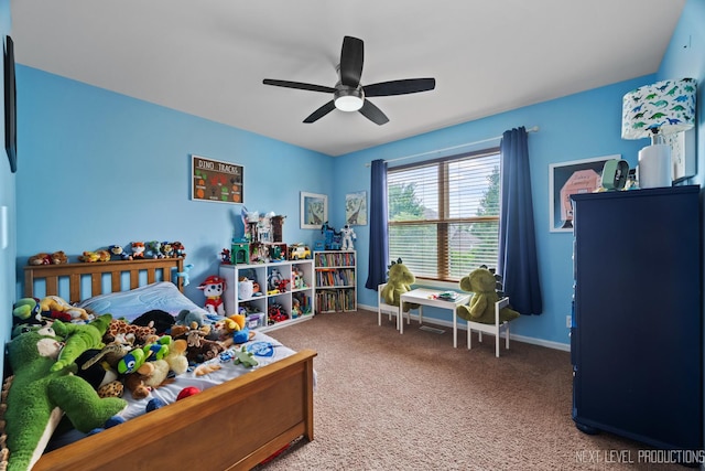 1211 Hall St, Sugar Grove, IL 60554 - carpeted bedroom featuring ceiling fan and baseboards