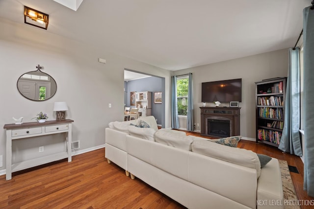 1211 Hall St, Sugar Grove, IL 60554 - living room with a fireplace and wood finished floors