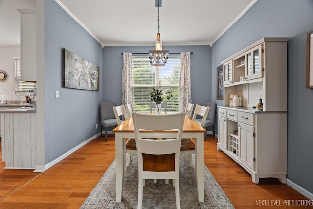 1211 Hall St, Sugar Grove, IL 60554 - dining room featuring a chandelier, light wood-style floors, and ornamental molding