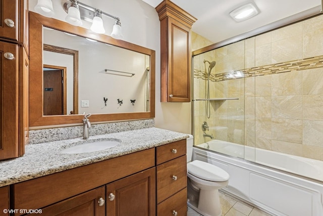 732 Green Castle Ct, West Dundee, IL 60118 - bathroom featuring vanity, enclosed tub / shower combo, and tile patterned flooring