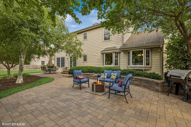 732 Green Castle Ct, West Dundee, IL 60118 - view of patio / terrace featuring a fire pit and grilling area