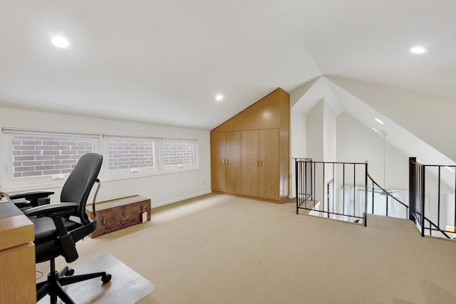 826 S Bell Ave, Chicago, IL 60612 - office space with vaulted ceiling, recessed lighting, and light carpet