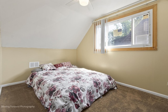 109 Walnut St, Park Forest, IL 60466 - carpeted bedroom featuring lofted ceiling and ceiling fan