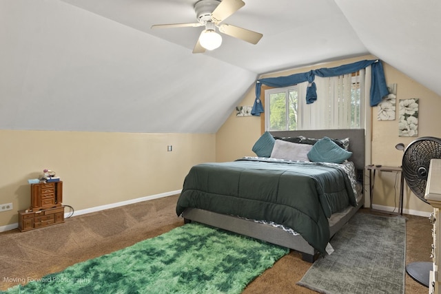 109 Walnut St, Park Forest, IL 60466 - carpeted bedroom with vaulted ceiling and ceiling fan