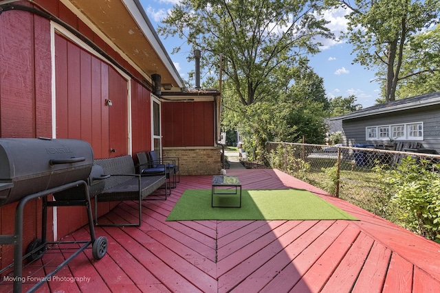 109 Walnut St, Park Forest, IL 60466 - wooden deck with a grill