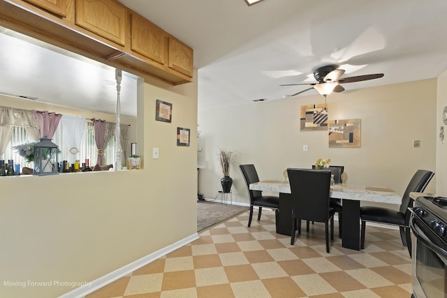 109 Walnut St, Park Forest, IL 60466 - dining room featuring a ceiling fan and light flooring