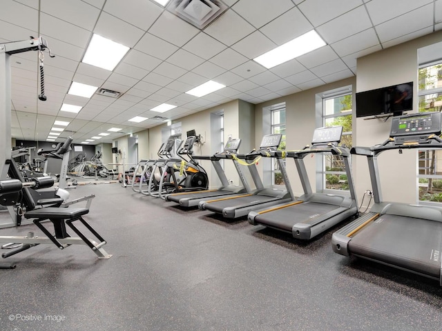 700 N Larrabee St Unit 2008, Chicago, IL 60654 - gym featuring a paneled ceiling