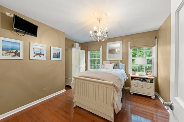 1563 Abbotsford Dr, Naperville, IL 60563 - bedroom with wood finished floors and a chandelier