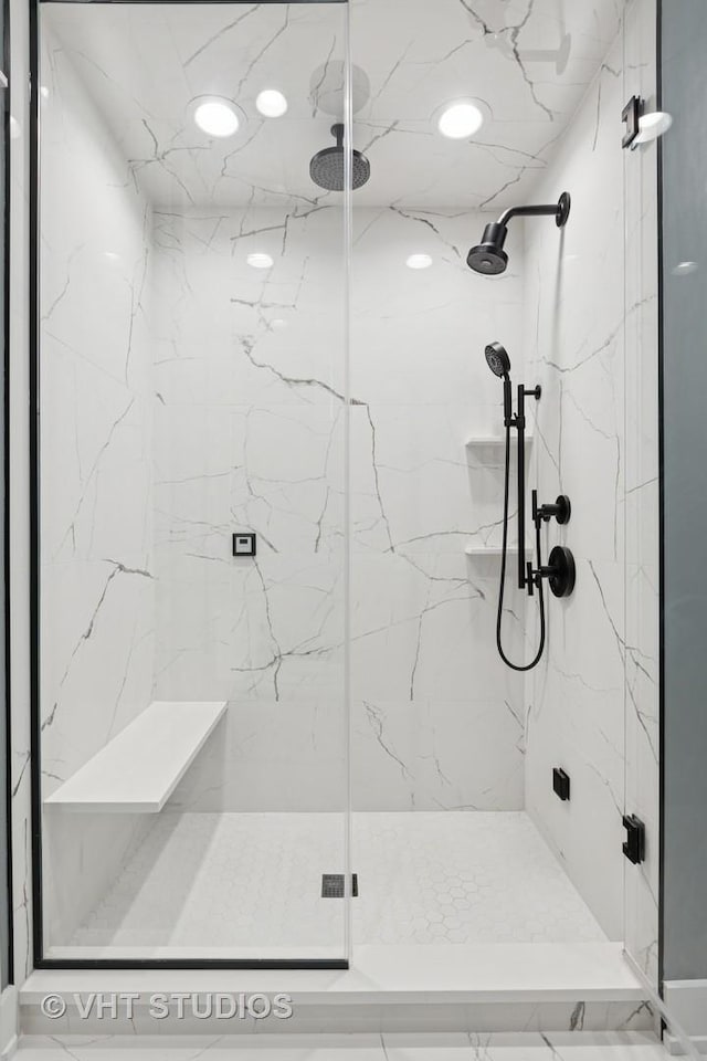 4321 N Paulina St Unit 2N, Chicago, IL 60613 - bathroom featuring a marble finish shower