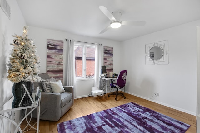 21222 Vivienne Dr, Matteson, IL 60443 - home office with wood finished floors and ceiling fan