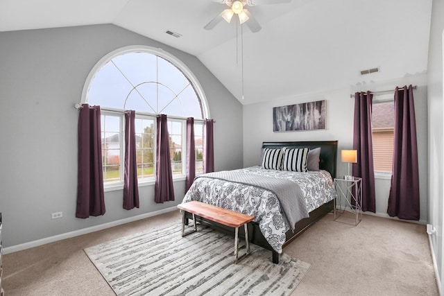 21222 Vivienne Dr, Matteson, IL 60443 - bedroom with lofted ceiling, carpet, and ceiling fan