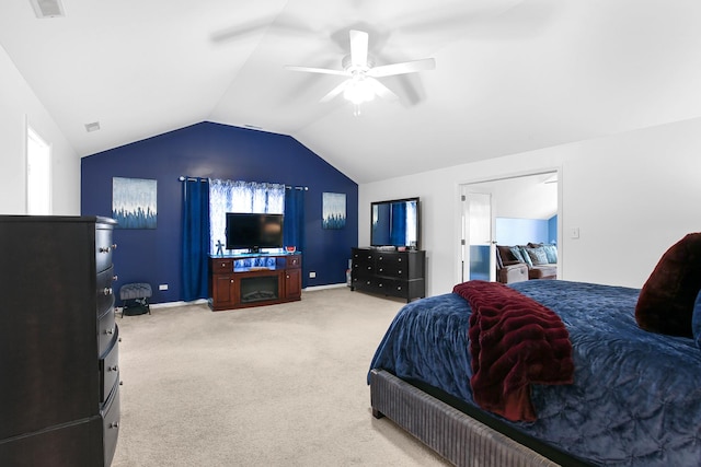 21222 Vivienne Dr, Matteson, IL 60443 - bedroom featuring lofted ceiling, carpet flooring, and a ceiling fan