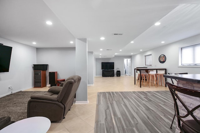 21222 Vivienne Dr, Matteson, IL 60443 - living room featuring light tile patterned floors and recessed lighting