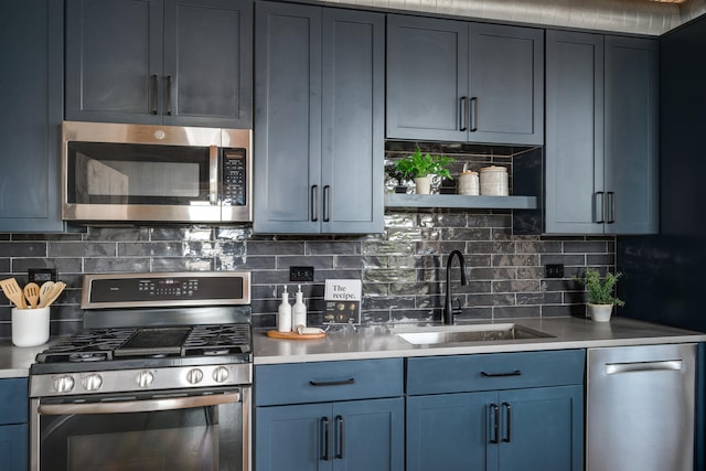 1801 S Michigan Ave Unit 507, Chicago, IL 60616 - kitchen featuring appliances with stainless steel finishes, open shelves, backsplash, and light countertops