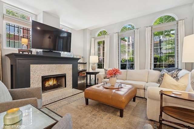 369 W Superior St Unit A, Chicago, IL 60654 - living room with plenty of natural light and a premium fireplace