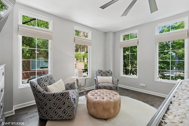369 W Superior St Unit A, Chicago, IL 60654 - sitting room with a ceiling fan and dark wood-style flooring