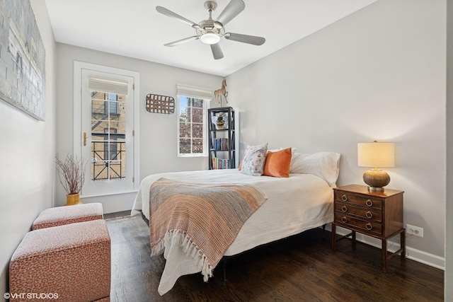 369 W Superior St Unit A, Chicago, IL 60654 - bedroom with wood finished floors and a ceiling fan