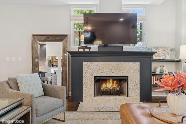 369 W Superior St Unit A, Chicago, IL 60654 - living room featuring a fireplace, healthy amount of natural light, and wood finished floors