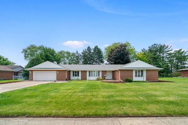 212 Forsythe Ln, Dekalb, IL 60115 - ranch-style house featuring driveway, a garage, a front yard, and brick siding