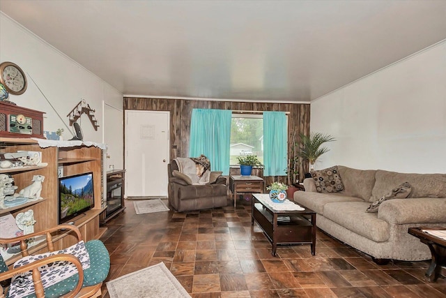 109 Wilson St, Park Forest, IL 60466 - living room with crown molding and wood walls