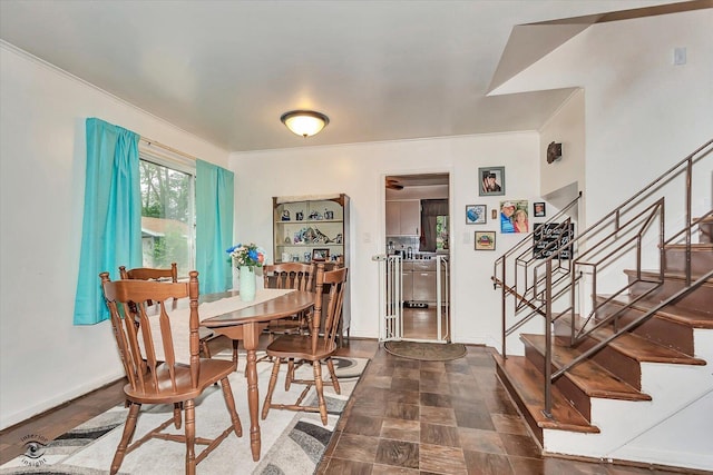109 Wilson St, Park Forest, IL 60466 - dining area featuring stairs and crown molding