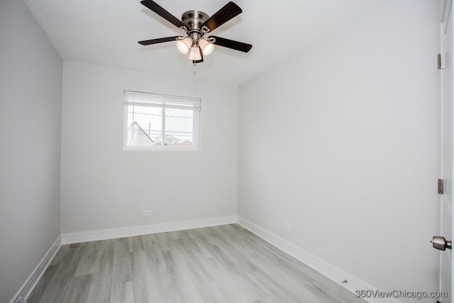 9154 S Luella Ave, Chicago, IL 60617 - unfurnished room with light wood-style flooring and a ceiling fan
