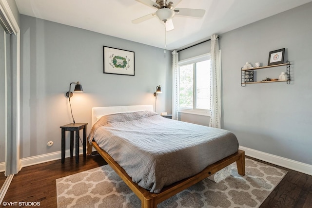 4248 N Keystone Ave Unit 2C, Chicago, IL 60641 - bedroom featuring wood finished floors and ceiling fan