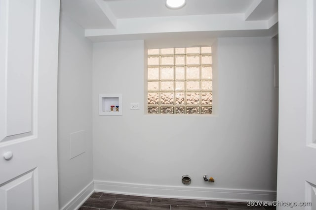 9206 S Yates Blvd, Chicago, IL 60617 - laundry area featuring gas dryer hookup, wood finish floors, and hookup for a washing machine