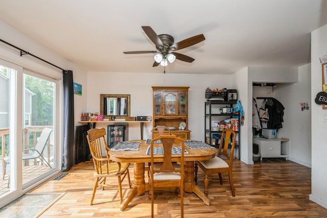 763 Highview Ct, Antioch, IL 60002 - dining room with wood finished floors and ceiling fan