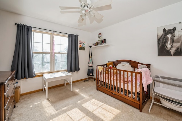 763 Highview Ct, Antioch, IL 60002 - bedroom featuring carpet flooring, a nursery area, and a ceiling fan