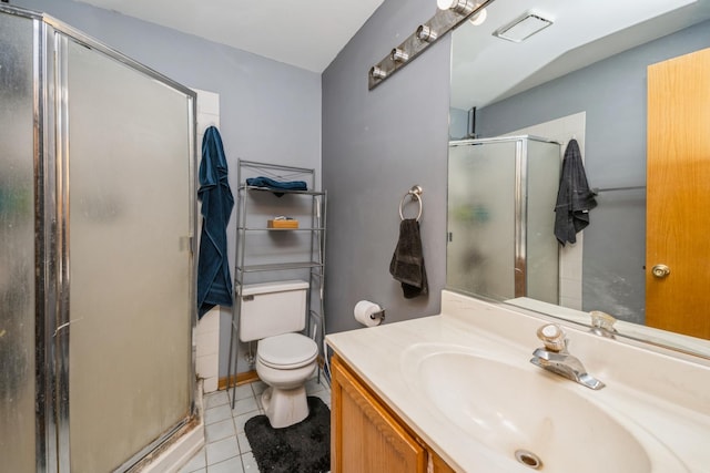 763 Highview Ct, Antioch, IL 60002 - bathroom featuring vanity, a shower stall, and tile patterned floors