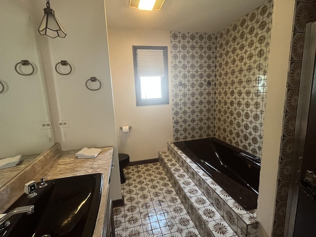 10S220 Hampshire Ln W, Willowbrook, IL 60527 - full bath with tiled bath and vanity