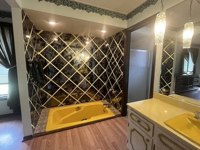 10S220 Hampshire Ln W, Willowbrook, IL 60527 - bathroom with vanity, wood finished floors, and plenty of natural light
