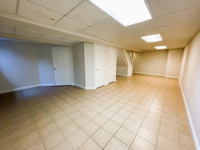8148 W 111th St Unit C3, Palos Hills, IL 60465 - finished below grade area with a drop ceiling and baseboards