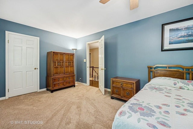 195 Cold Spring Rd, Barrington, IL 60010 - carpeted bedroom with baseboards and a ceiling fan
