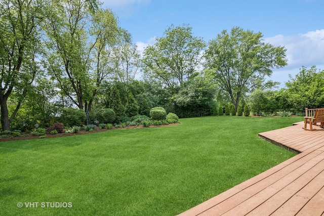 195 Cold Spring Rd, Barrington, IL 60010 - view of grassy yard with a deck