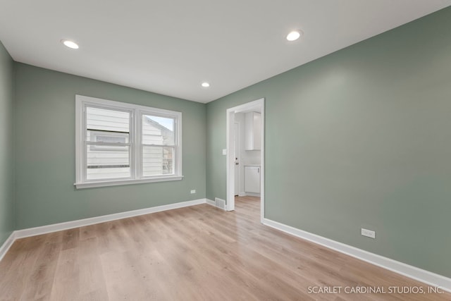 944 S Harvard Ave, Villa Park, IL 60181 - unfurnished room with light wood-type flooring and recessed lighting