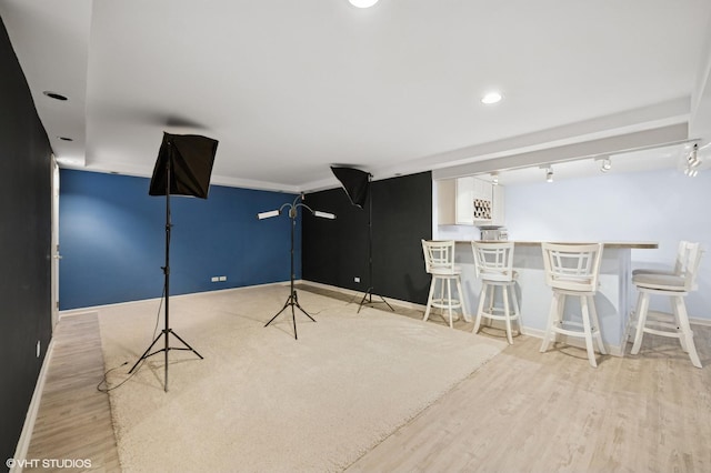 2007 Wilmette Ave, Wilmette, IL 60091 - finished below grade area with light wood-style floors and bar