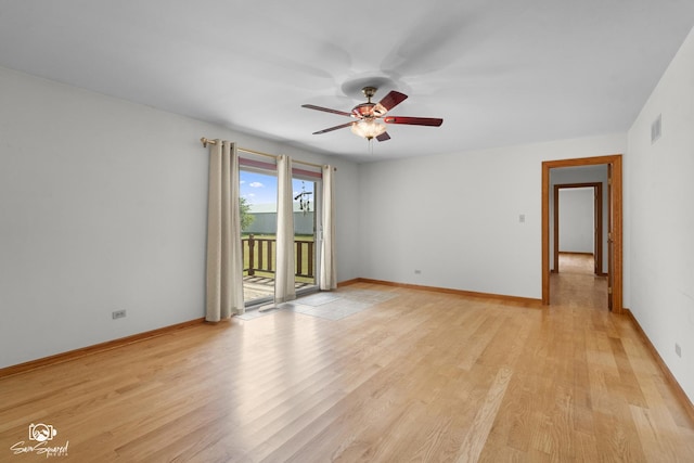 4849 W Kennedy Rd, Peotone, IL 60468 - unfurnished room with ceiling fan and light wood-type flooring