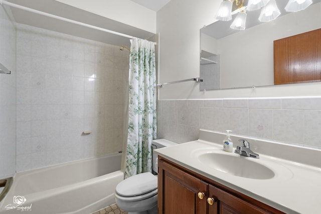 4849 W Kennedy Rd, Peotone, IL 60468 - full bathroom with shower / tub combo, vanity, and tile walls