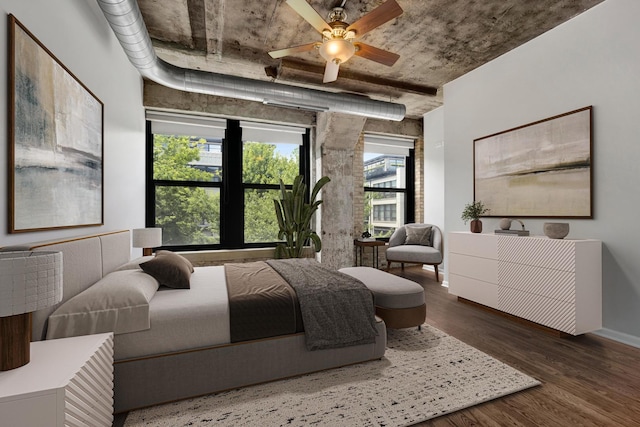 1070 W 15th St Unit 201, Chicago, IL 60608 - bedroom featuring wood finished floors and a ceiling fan