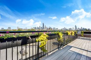 1070 W 15th St Unit 201, Chicago, IL 60608 - deck featuring a view of skyline