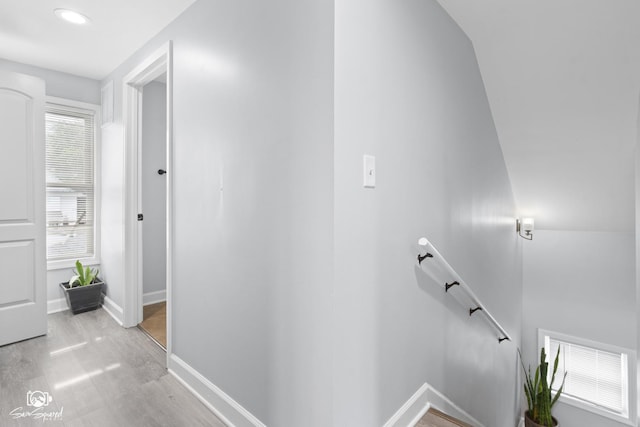 1318 S 6th Ave, Maywood, IL 60153 - hall featuring an upstairs landing, light wood-style flooring, and recessed lighting