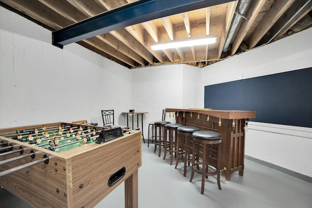 19615 116th Ave, Mokena, IL 60448 - game room featuring finished concrete flooring and a dry bar