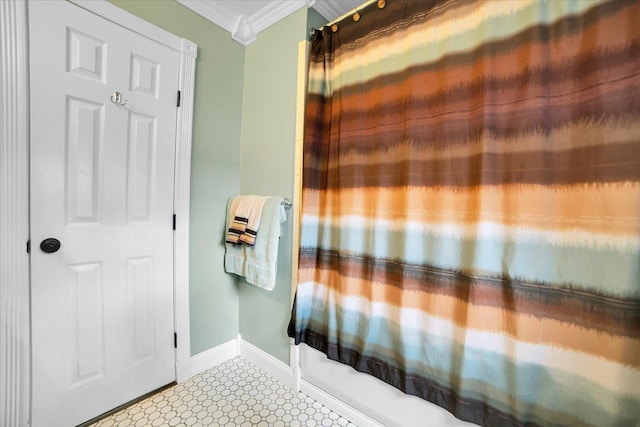 19615 116th Ave, Mokena, IL 60448 - bathroom featuring ornamental molding and tile patterned floors