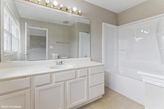 1110 Natalie Dr, West Chicago, IL 60185 - full bath with vanity, tile patterned flooring, and tub / shower combination