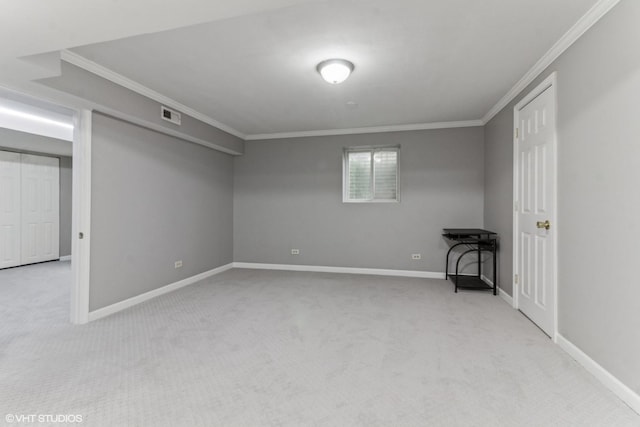 1110 Natalie Dr, West Chicago, IL 60185 - basement with ornamental molding and carpet floors