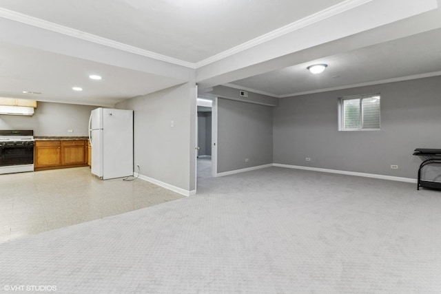 1110 Natalie Dr, West Chicago, IL 60185 - unfurnished living room with crown molding and recessed lighting