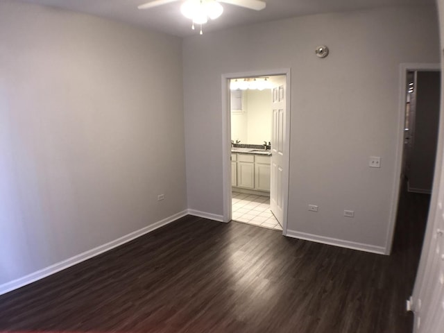 948 W 15th Pl Unit 1B, Chicago, IL 60608 - empty room with ceiling fan and dark wood finished floors