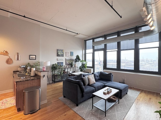 1224 W Van Buren St Unit 506, Chicago, IL 60607 - living room featuring light wood finished floors
